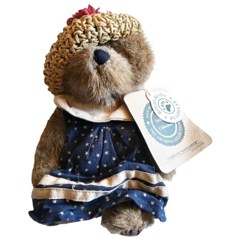 Caroline Mayflower Boyds Bears Plush Hat & Dress 6" Collectible Stuffed With Tag